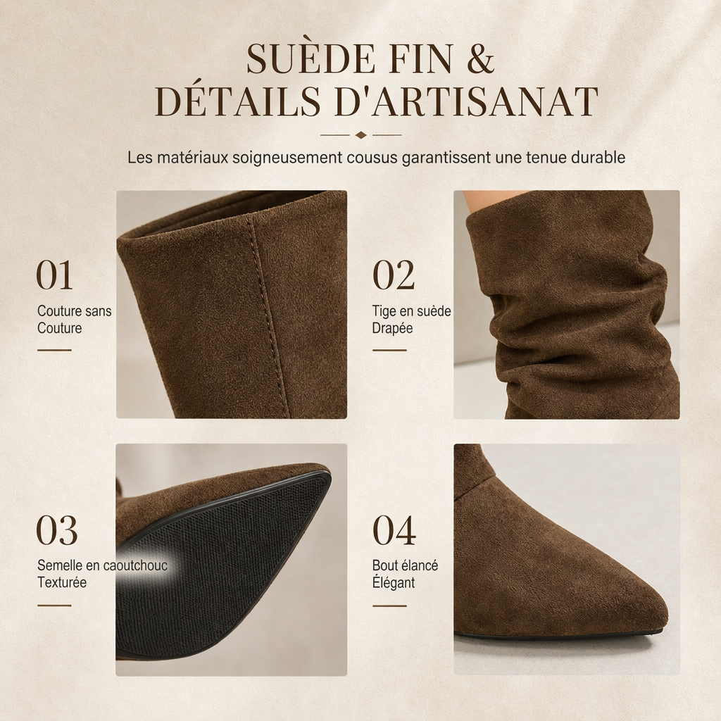 Bottines à talons aiguilles et bout pointu pour femme