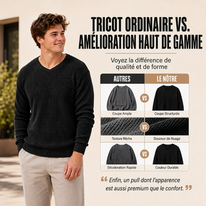 Haut en maille décontracté à col rond pour homme