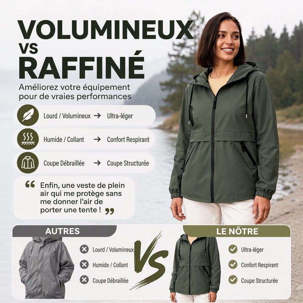 Veste à capuche coupe-vent outdoor pour femmes