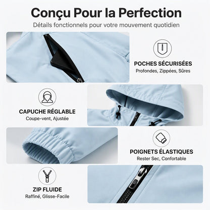 Veste à capuche coupe-vent outdoor pour femmes