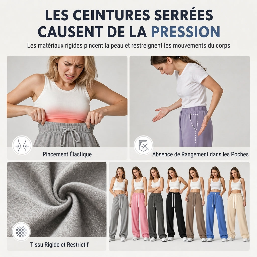 Pantalon de survêtement décontracté ample à jambes larges pour femmes