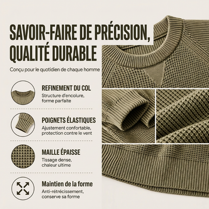 Haut en maille classique à col rond pour homme