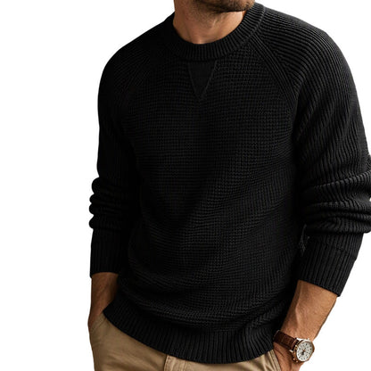 Haut en maille classique à col rond pour homme