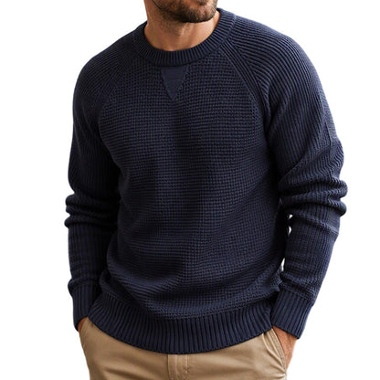 Haut en maille classique à col rond pour homme