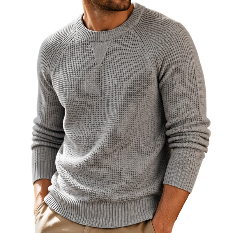 Haut en maille classique à col rond pour homme