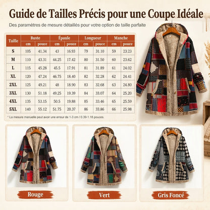 Sweat-shirt à capuche d'hiver pour femme, en coton et lin, à imprimé, doux et chaud avec une doublure en peluche