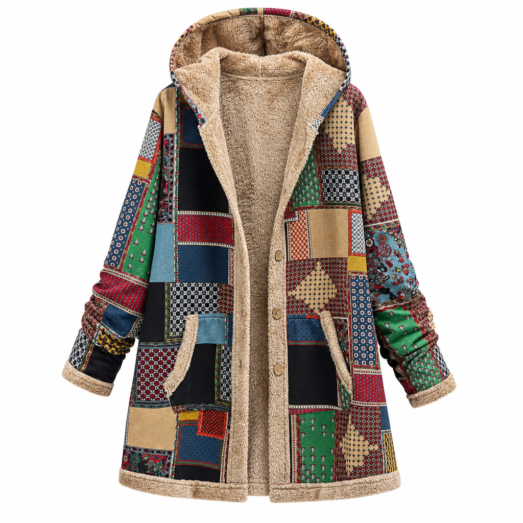 Sweat-shirt à capuche d'hiver pour femme, en coton et lin, à imprimé, doux et chaud avec une doublure en peluche