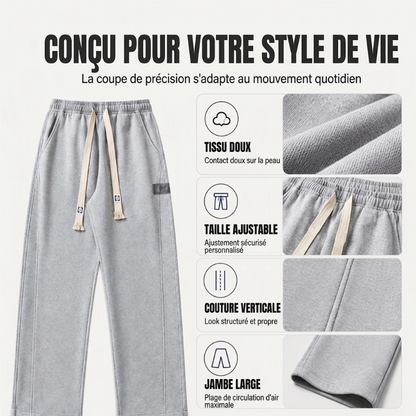 Jogging bas large décontracté pour homme avec poches
