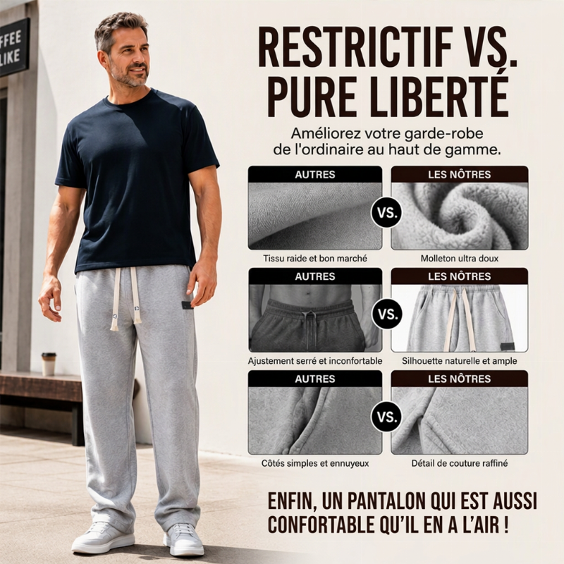 Jogging bas large décontracté pour homme avec poches