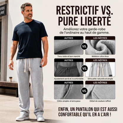 Jogging bas large décontracté pour homme avec poches