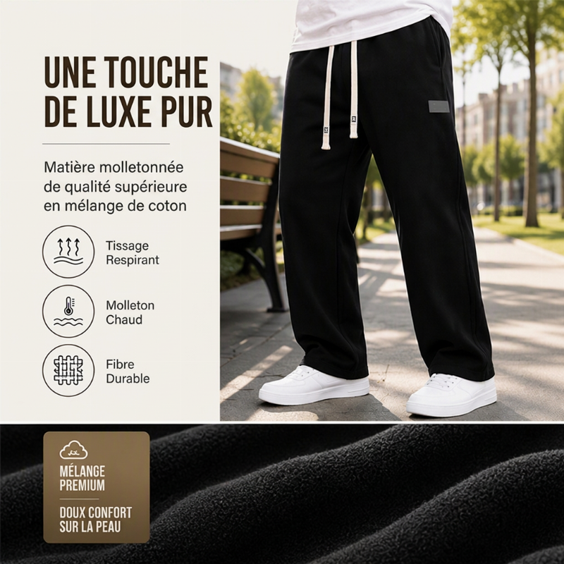 Jogging bas large décontracté pour homme avec poches