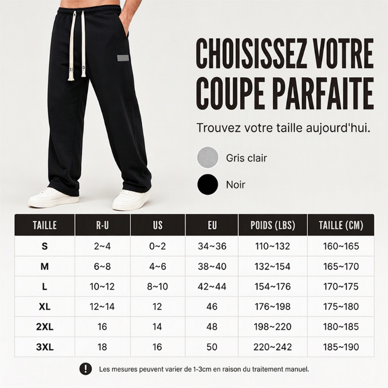 Jogging bas large décontracté pour homme avec poches
