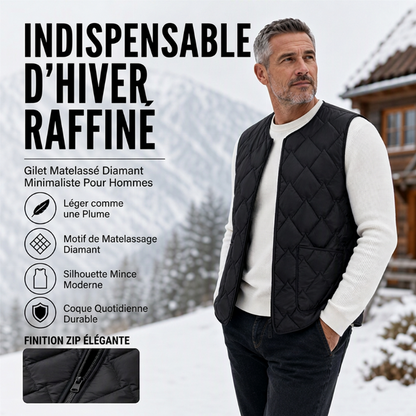 Gilet matelassé diamanté thermique d'hiver pour homme