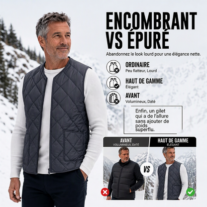 Gilet matelassé diamanté thermique d'hiver pour homme