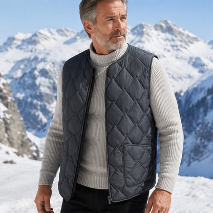Gilet matelassé diamanté thermique d'hiver pour homme
