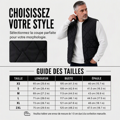Gilet matelassé diamanté thermique d'hiver pour homme