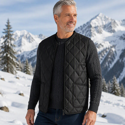 Gilet matelassé diamanté thermique d'hiver pour homme