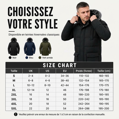Veste d'hiver mi-longue pour homme, coupe-vent et thermique