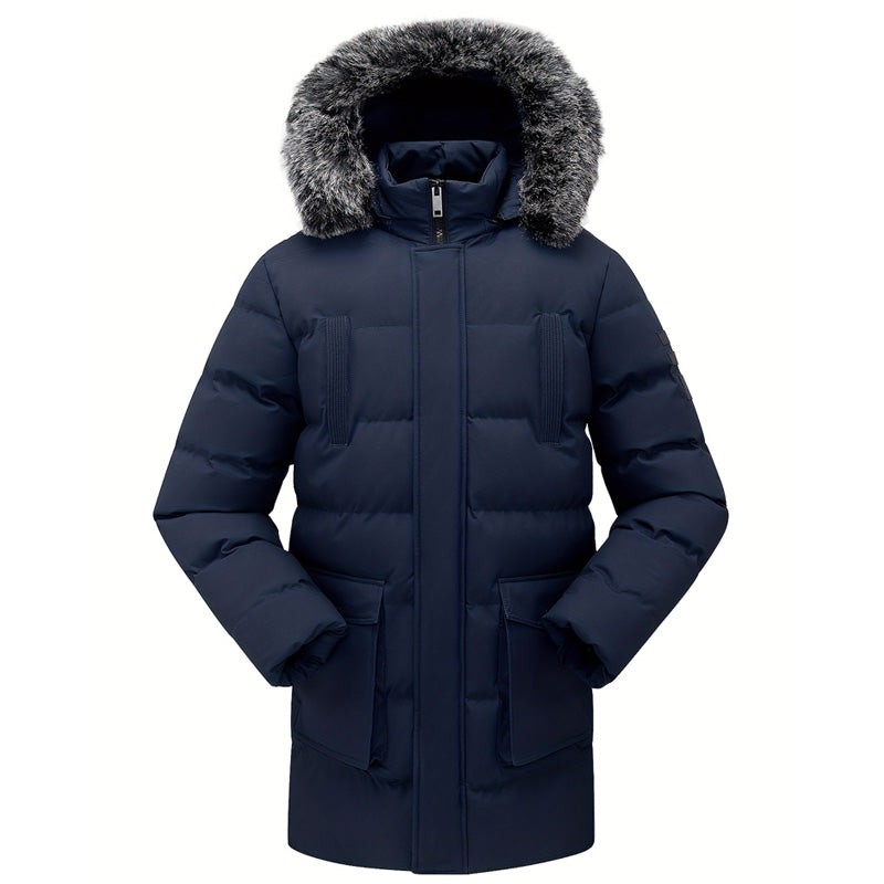 Veste d'hiver mi-longue pour homme, coupe-vent et thermique