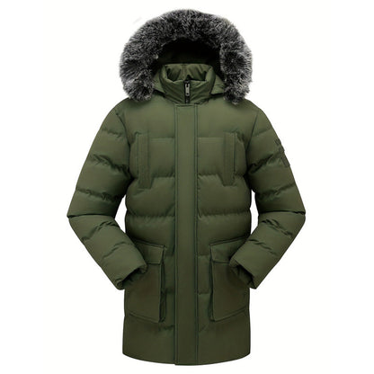 Veste d'hiver mi-longue pour homme, coupe-vent et thermique