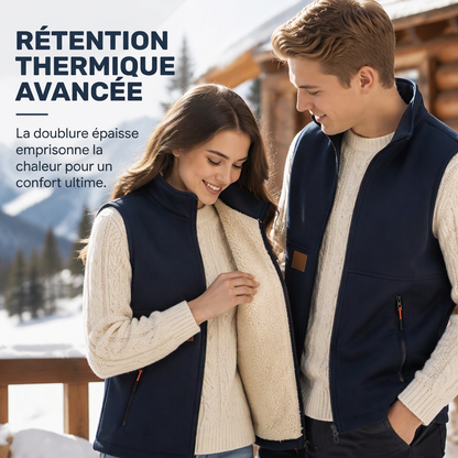 Gilet d'hiver unisexe doublé peluche et chaud