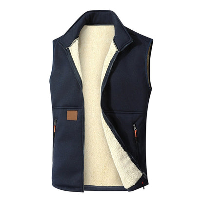 Gilet d'hiver unisexe doublé peluche et chaud
