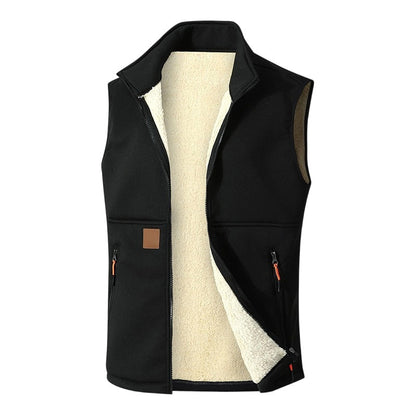 Gilet d'hiver unisexe doublé peluche et chaud