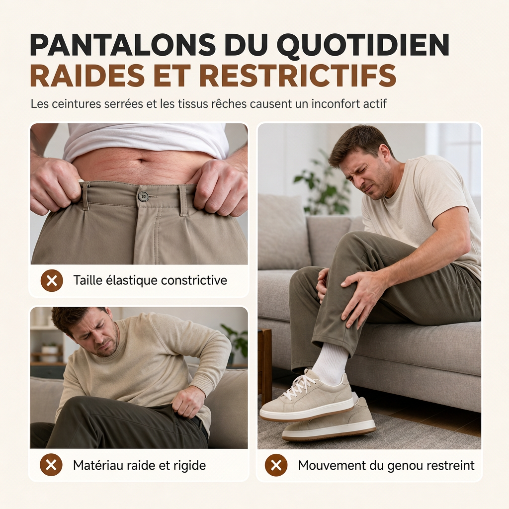 Pantalon décontracté en velours côtelé pour homme, à jambes larges, taille élastique avec cordon de serrage, coupe décontractée et ample