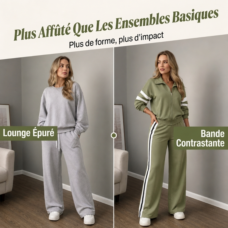 Ensemble sweat décontracté et pantalon large pour femme