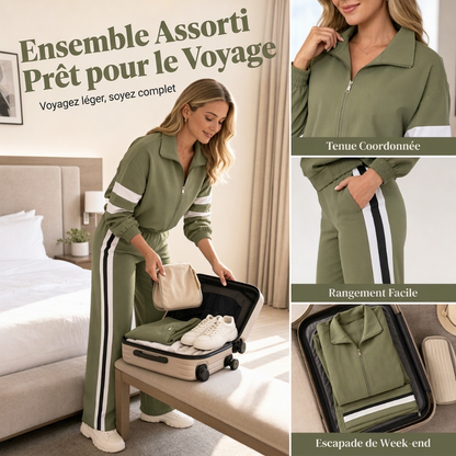 Ensemble sweat décontracté et pantalon large pour femme