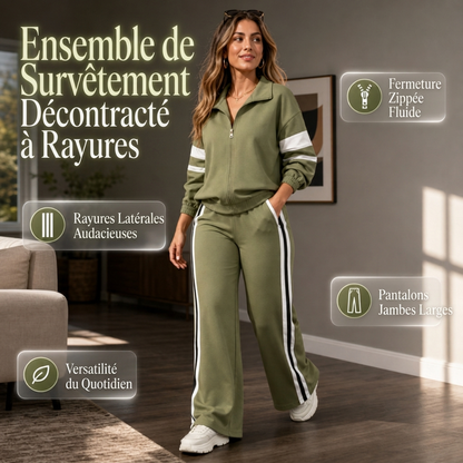 Ensemble sweat décontracté et pantalon large pour femme