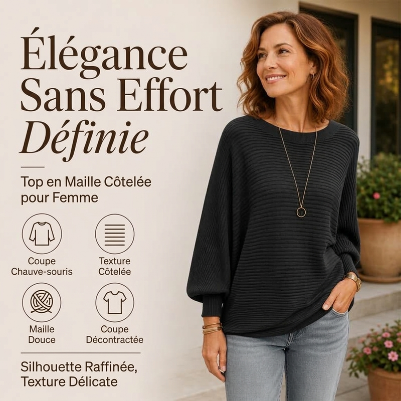 Pull en maille côtelée oversize pour femme