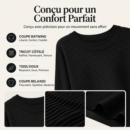 Pull en maille côtelée oversize pour femme