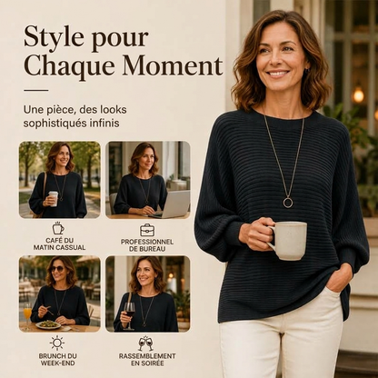 Pull en maille côtelée oversize pour femme