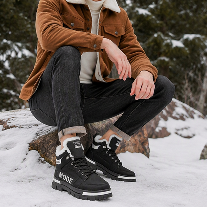 Bottes Martin chaudes à doublure molletonnée et antidérapantes pour homme