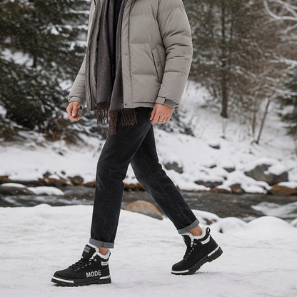 Bottes Martin chaudes à doublure molletonnée et antidérapantes pour homme