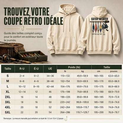 Sweat à capuche décontracté pour homme avec motif graphique de pêche rétro, coupe détendue, en molleton doux mélangé de coton, avec poches kangourou