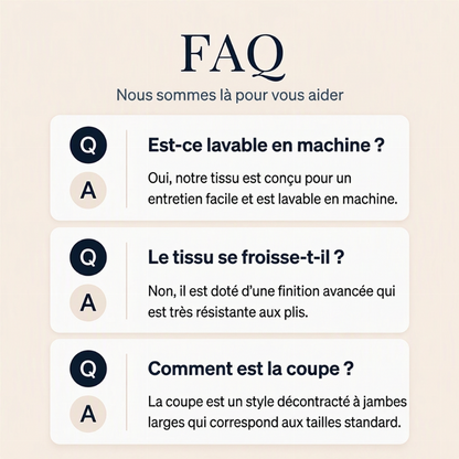 Pantalon large taille haute décontracté pour femmes