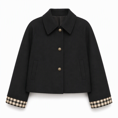 Manteau d'automne-hiver décontracté pour femme, à manches longues et boutonnage simple
