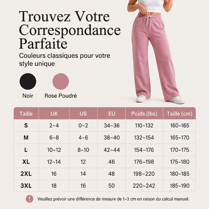 Pantalon de survêtement décontracté à taille haute et jambe large pour femmes