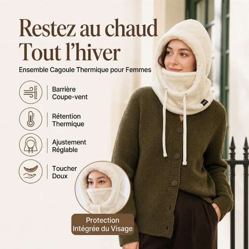 Cagoule de cyclisme thermique et coupe-vent unisexe