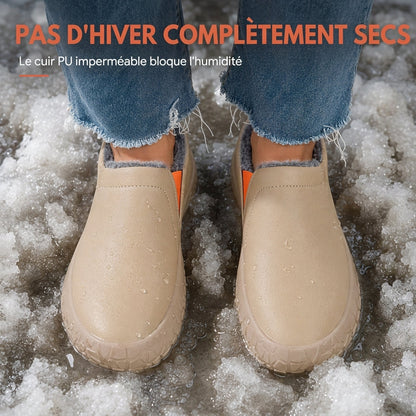 Bottes d'hiver imperméables pour femmes, chaussons chauds rembourrés de coton avec coin compensé caché, semelle souple antidérapante, chaussures de marche décontractées