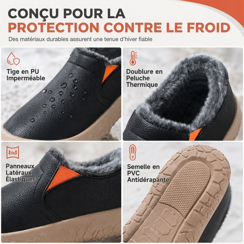 Bottes d'hiver imperméables pour femmes, chaussons chauds rembourrés de coton avec coin compensé caché, semelle souple antidérapante, chaussures de marche décontractées