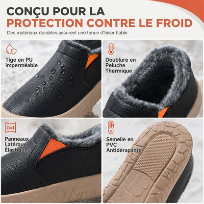 Bottes d'hiver imperméables pour femmes, chaussons chauds rembourrés de coton avec coin compensé caché, semelle souple antidérapante, chaussures de marche décontractées