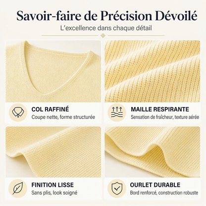 T-shirt en maille décontracté pour homme à col en V
