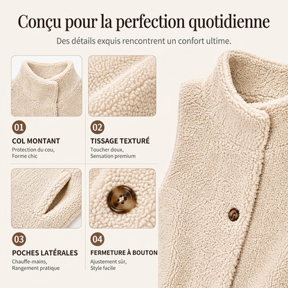 Gilet chaud décontracté en sherpa pour femme