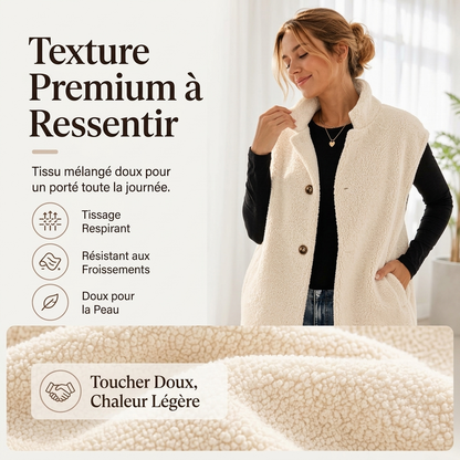 Gilet chaud décontracté en sherpa pour femme