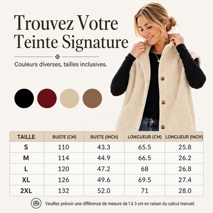 Gilet chaud décontracté en sherpa pour femme