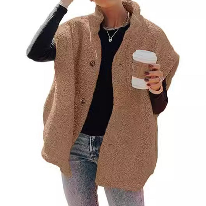 Gilet chaud décontracté en sherpa pour femme