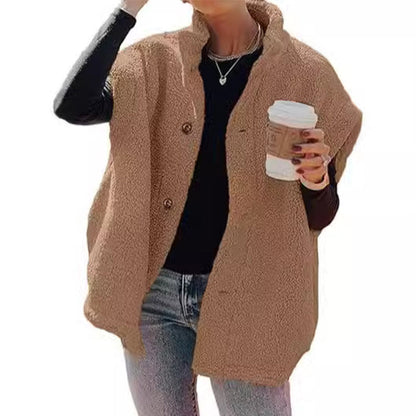 Gilet chaud décontracté en sherpa pour femme
